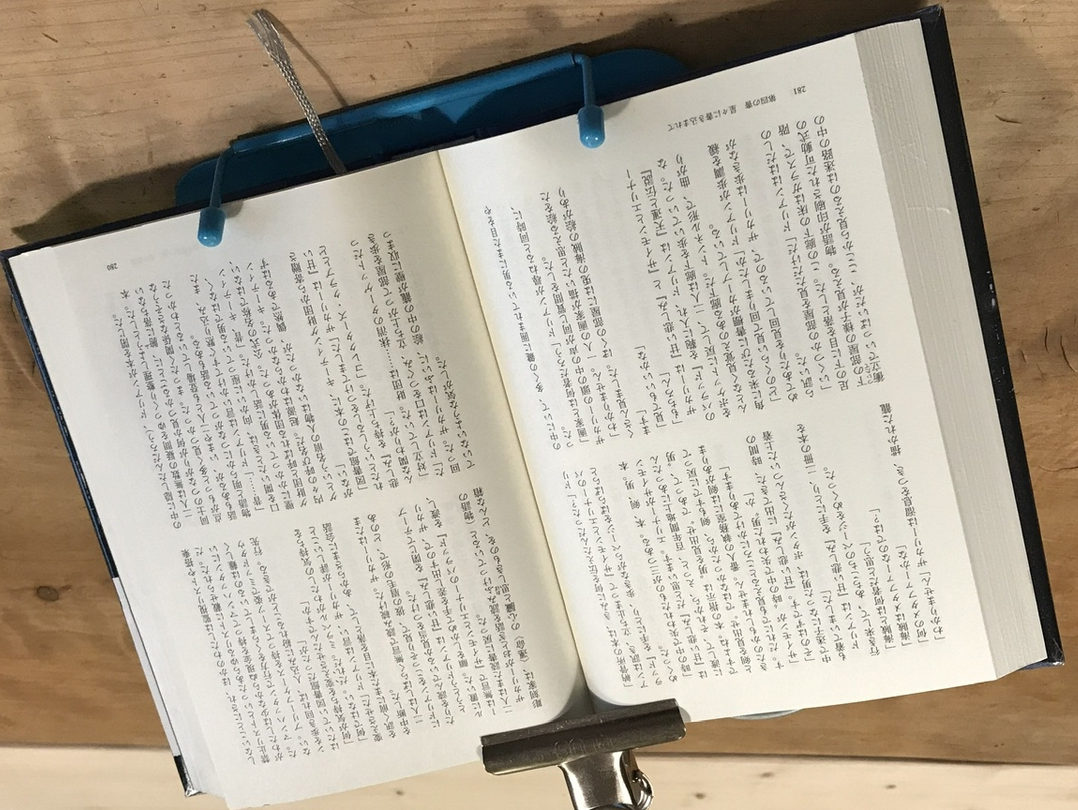 逆さ文字を読むエクササイズD2のための上下逆さの本